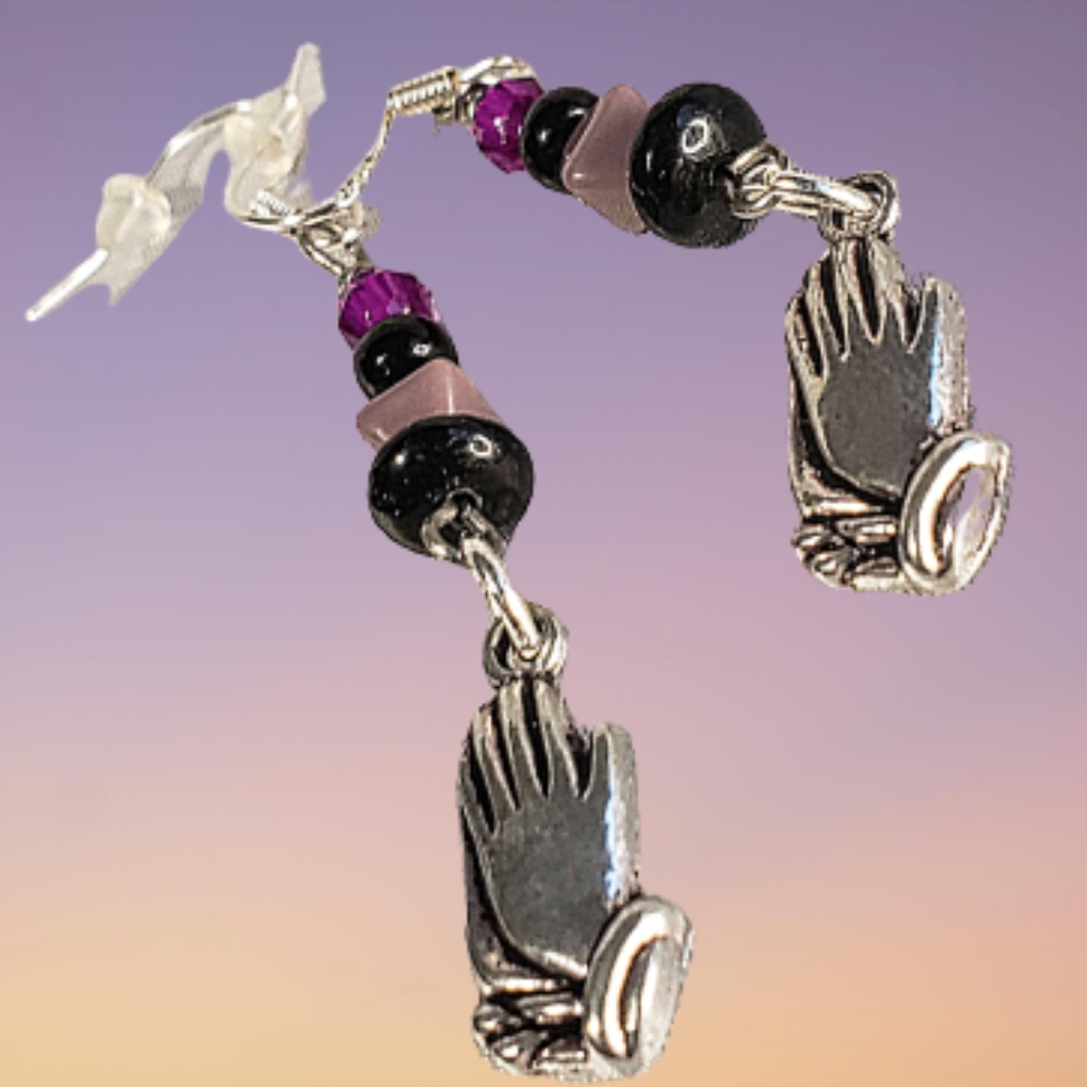 Praying Hands Beaded Earrings Handcrafted by Queen2Bohemian